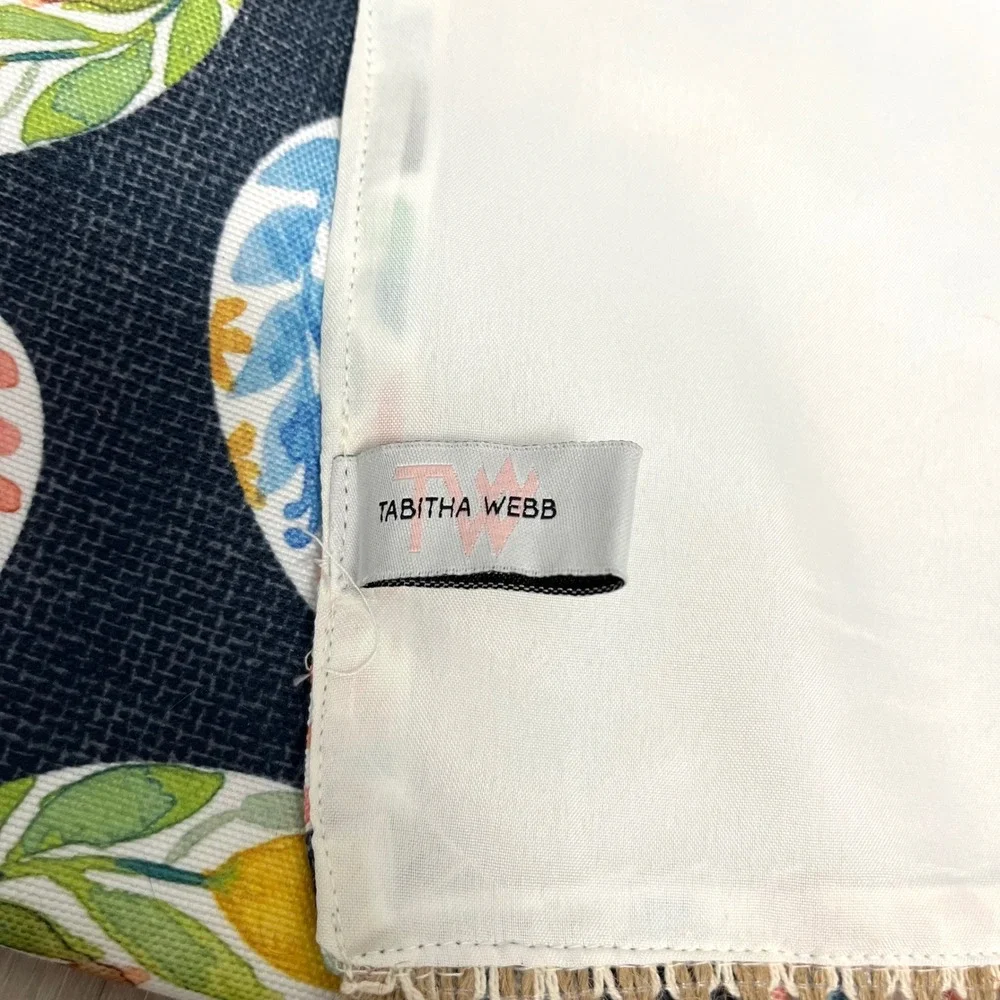 Tabitha Webb Navy Blue Floral Easter Egg Print‎ Table Runner